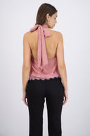 Top halter detalle encaje