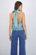 Top halter detalle encaje