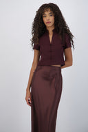 Top manga corta detalle alamares