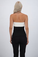 Top strapless doblez rib