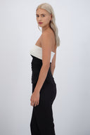 Top strapless doblez rib
