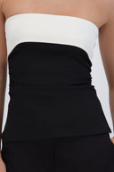 Top strapless doblez rib