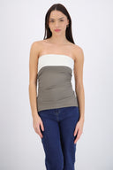 Top strapless doblez rib
