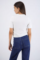 Top knit manga corta