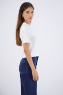 Top knit manga corta