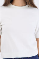 Top knit manga corta