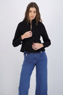 Chamarra denim alamares