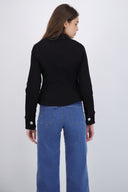 Chamarra denim alamares