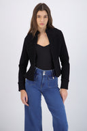 Chamarra denim alamares