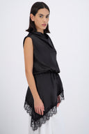 Vestido mini satin con encaje