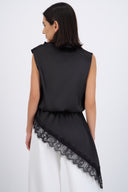 Vestido mini satin con encaje