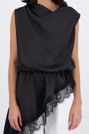 Vestido mini satin con encaje