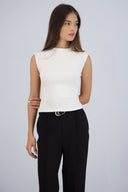 Top cuello alto rib