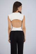 Top cuello alto rib
