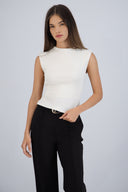 Top cuello alto rib