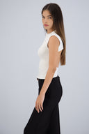 Top cuello alto rib