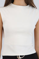 Top cuello alto rib