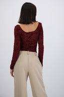 Body escote redondo mesh