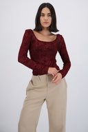 Body escote redondo mesh