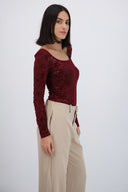 Body escote redondo mesh