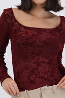 Body escote redondo mesh