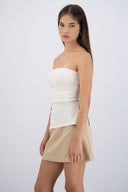 Top strapless fruncido