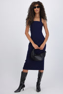 Vestido midi escote halter mezclilla