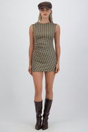 Vestido mini recto cuadros