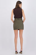 Falda mini cinturón suede