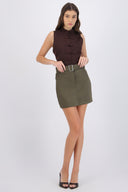 Falda mini cinturón suede