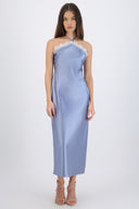Vestido halter detalle encaje