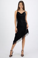 Vestido velvet encaje