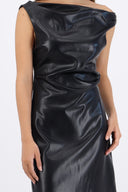 Vestido mini drapeado PU