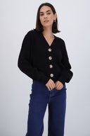 Cardigan cuello v detalle botones