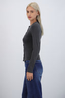 Cardigan botones cuello redondo