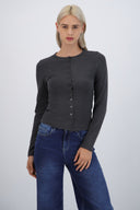 Cardigan botones cuello redondo