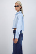 Camisa cropped satin