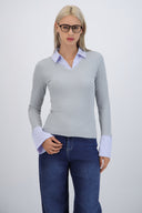 Suéter combinado camisa