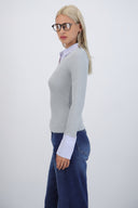 Suéter combinado camisa