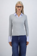 Suéter combinado camisa