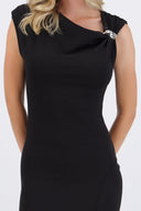 Vestido rib asimetrico detalle metalico
