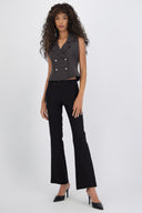 Pantalón bootcut pretina dos botones