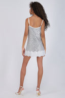 Vestido mini lentejuela encaje