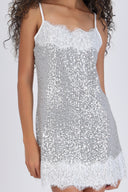 Vestido mini lentejuela encaje