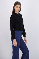 Suéter cuello polo brillos