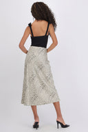 Falda midi satin print
