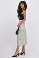Falda midi satin print