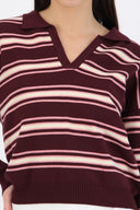 Suéter cuello rolo rayas