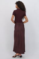 Falda maxi satinada