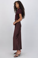 Falda maxi satinada